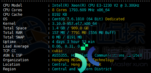 Megalayer香港服务器硬件配置、性能速度等参数评测