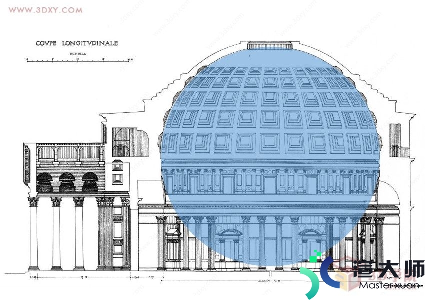 3ds Max罗马万神殿穹顶建模