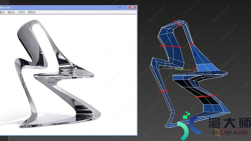 3ds Max 多边形概念Z字椅建模